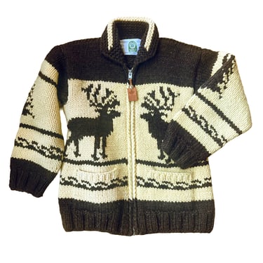 Vintage 1960's Cowichan Sweater, Women's Small Medium Canadian