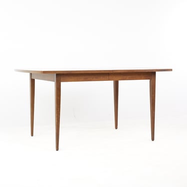 American of Martinsville Mid Century Walnut Dining Table with 3 Leaves - mcm 