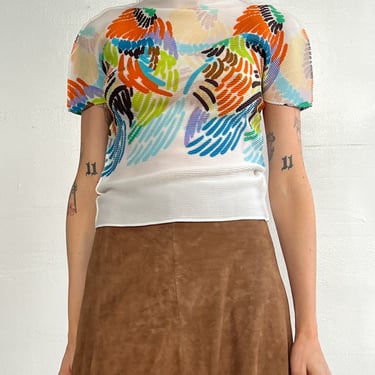 Issey Miyake me Colorful Strokes Top (M)