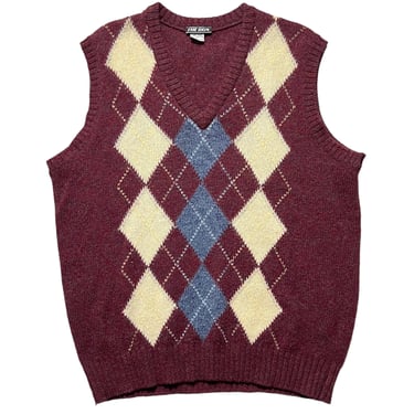 Vintage 1970s Shetland Wool Argyle Sweater Vest ~ size XL ~ Made in England 
