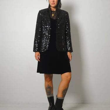 1960s Black Sequined Blazer