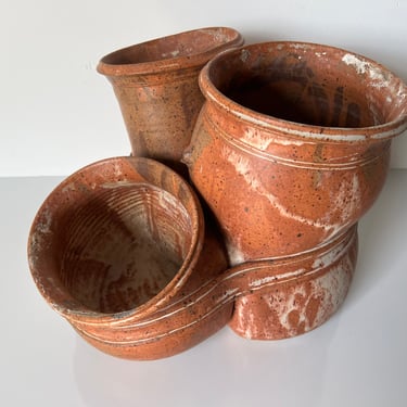 Mid-Century Organic Handmade Studio Pottery Planter 