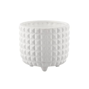 White Hobnail Planter