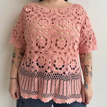 Vintage - Crochet Pink Top (3X)