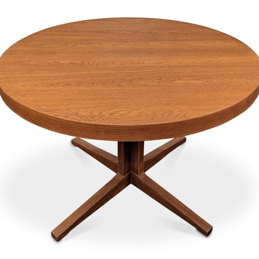 Round Teak Dining Table w Butterfly Leaf - 102320