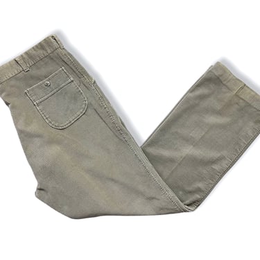 Vintage 1960s/1970s Wide Wale Corduroy Trousers / Pants ~ 36.5 x 32 ~ Straight Leg / High Waiste 