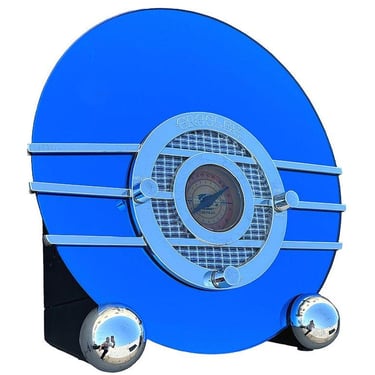 Art Deco Revival Model CR 37 Cobalt Blue Spartan 'Bluebird' Radio by Crosley 