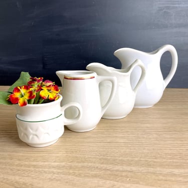 Small restaurantware pitcher assortment of 4 - mixed sizes 