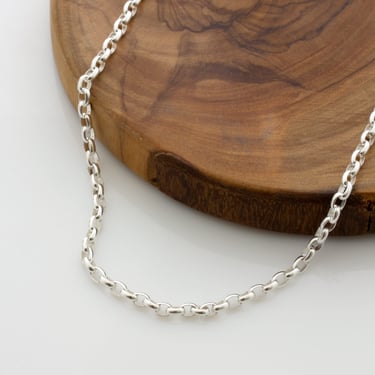 925 Sterling Silver Necklace, Mens Necklace, Thick Rolo Chain, Layering Chain, Chain For Add On Charms, Water Resistant, Unisex Necklace 