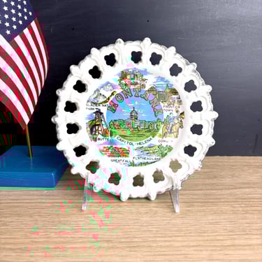 Montana souvenir state plate - 1960s roadtrip vintage 