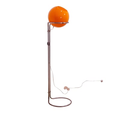 Atomic age Orange glass floor lamp by Tibor Hazi, Hungary, 1973 