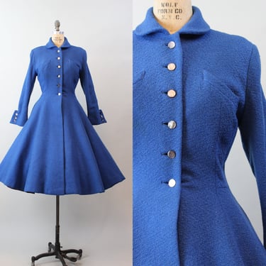 1950s BLUE PRINCESS coat small medium | new winter 