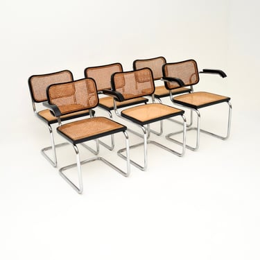 Vintage Set of Six Italian Cesca Dining Chairs