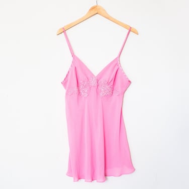 California Dynasty | Vintage 90’s Pink Short Spaghetti Strap Teddy | Size Small 