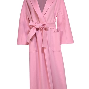 Arma - Bubblegum Pink "Seguret" Belted Midi Wool Coat Sz 6