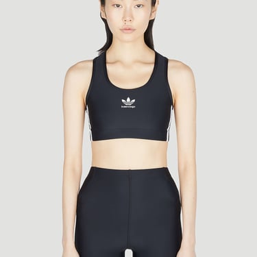 Adidas X Balenciaga Women Logo Print Sports Bra In Black