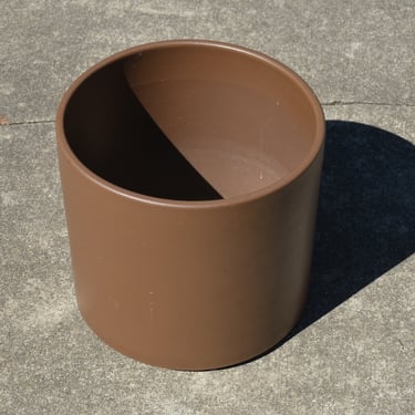 Large Brown Cylinder Liner Planter by Gainey Pottery, CA 