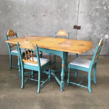 Vintage Chippy Dining Table And Four Chairs