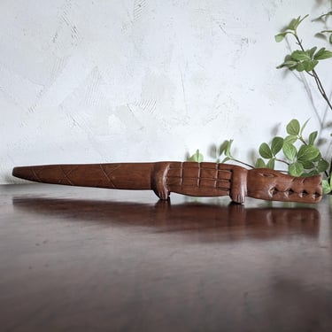 Hand Carved Wooden Vintage Crocodile Folk Art 