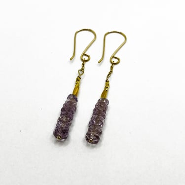 Debbie Fisher | Pink Amethyst and Gold Vermeil Beads on Gold Fill Wire Earring