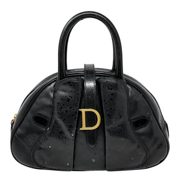 Dior Black Raindrop Double Saddle Top Handle Bag