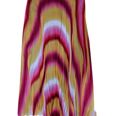 Escada - Yellow, Pink, &amp; Orange Pleated Skirt Sz 14