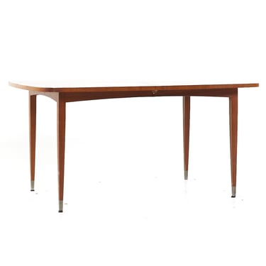 Sligh Mid Century Expanding Walnut Dining Table with 3 Leaves - mcm 