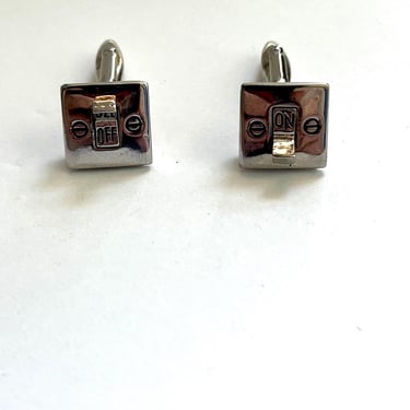 Light Switch Cufflinks, Gag Gift Cufflinks, Unique Switch Cufflinks, Silver Tone Cufflinks, On and Off Cufflinks, Gift For Him, Birthday 