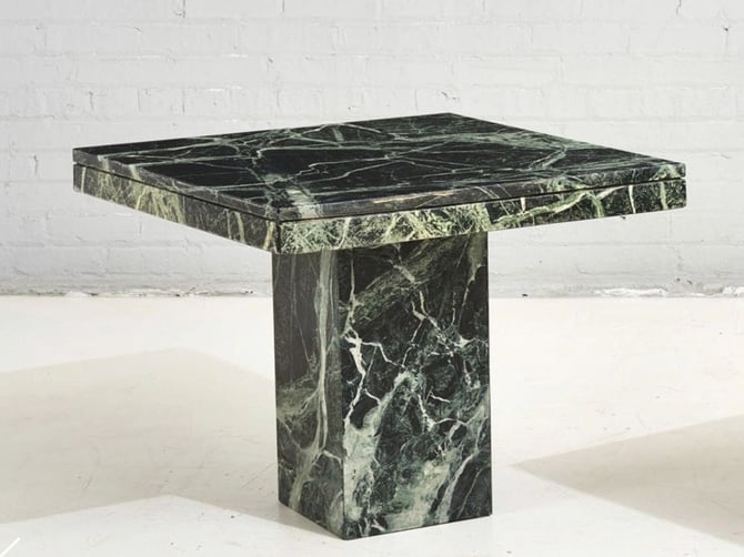 Verde Green Marble Side Table, Italy 1970