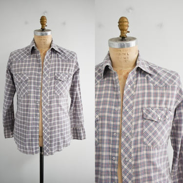 1980s Wrangler Plaid Western Shirt 