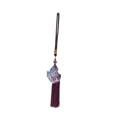 Crystal Glass Fengshui Fortune Purple Blue Dragon Gift Decor Tassel ws2172E 