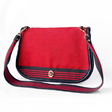 1970s Red Canvas Shoulder Bag