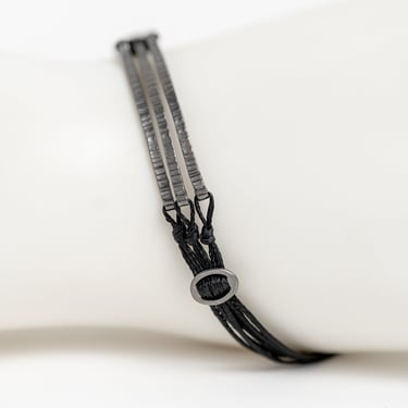 Oxidized Sterling Silver Bars Bracelet