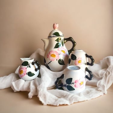VINTAGE Villeroy and Boch Wildrose Ceramic Teapot Villeroy and Boch Wildrose Ceramic Teapot Gift  Wildrose Ceramic Teapot with Matching Cups 
