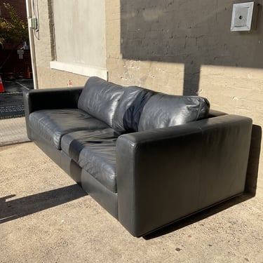 Design Within Reach Black Leather Sofa