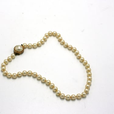vintage Majorica simulated pearl choker necklace 