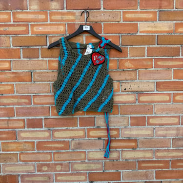 green blue Peter pilotto x francis upritchard crochet tank top / s small 