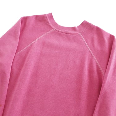 vintage sweatshirt / raglan sweatshirt / 1980s sun faded pink thin raglan crew neck blank sweatshirt Small 