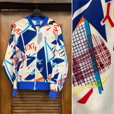 Vintage 1980’s “Ocean Pacific” Surf New Wave Cotton Bomber Jacket, 80’s Pop Art, 80’s Atomic, Vintage Clothing 