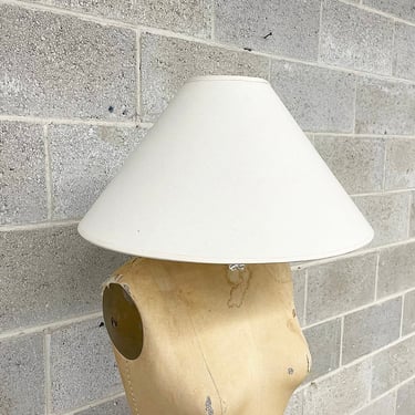 Vintage Lamp Shade Retro 1980s Contemporary + Coolie + Empire + Beige + Eggshell White + Mood Lighting + Home and Table Decor 
