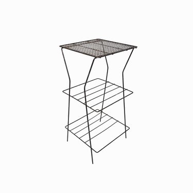 Richard Galef Style Wire End Table Metal Phone Plant Stand 