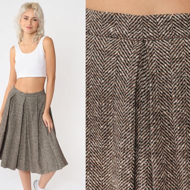 High waisted pleated skirt 80s best sale