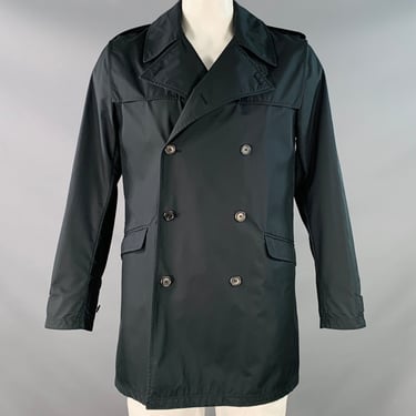 DUNHILL Vintage FW09 Size 42 Black Double Breasted Trenchcoat