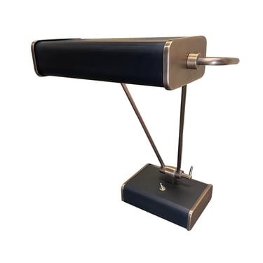 Chapman Lighting 1950s Brushed Brass and Ebonized Metal Articulated Desk Lamp