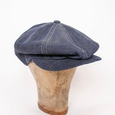 1970s Newsboy Cap Denim Hat 