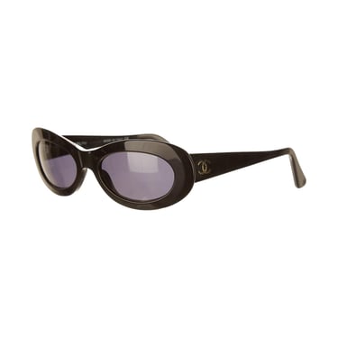 Chanel Black Oval Logo Sunglasses