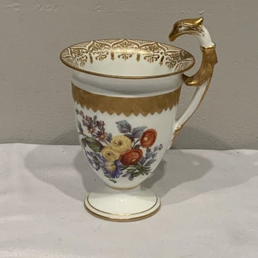 Antique Helena Wolfsohn Dresden chocolate cup eagle head handle Germany, gifts for collectors, memorabilia cups, small antique gifts 