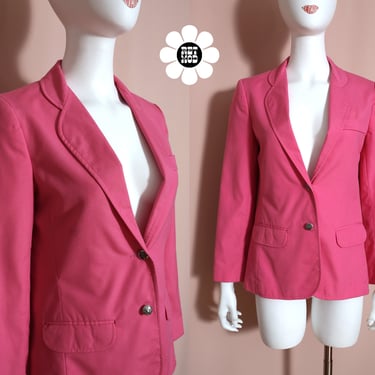 Comfy Chic Vintage 70s 80s Pink Cotton Blazer 