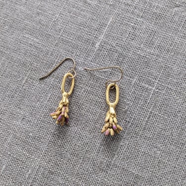 Deserted Flower Lone Lavender Dangle Earrings 