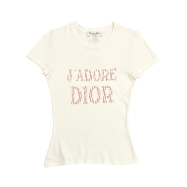 Dior 'J'ADORE' White Logo Top